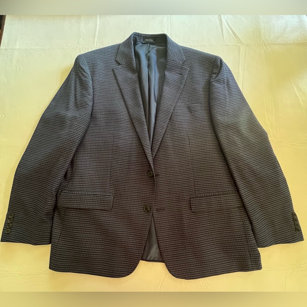 Lauren Ralph Lauren Men’s Blue Grey Check 48R Dress Coat Blazer Jacket